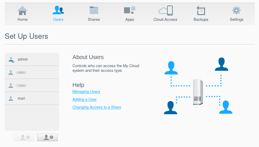 NAS Users home page screenshot